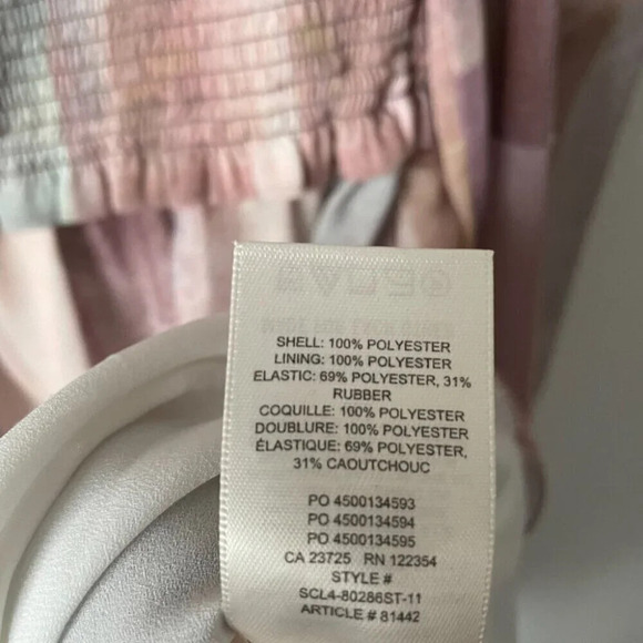 Aritzia Wilfred Tempest Smocked Chiffon Mini Dress Heirloom Pink Sage Size  XS - Picture 6 of 6